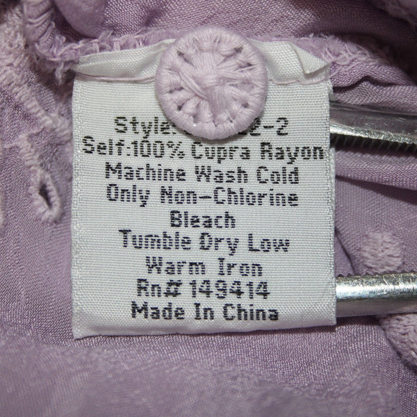 Johnny Was Sz M Lavender Purple Stars Embroidered Bohemian 3/4 Sleeve Rayon Top