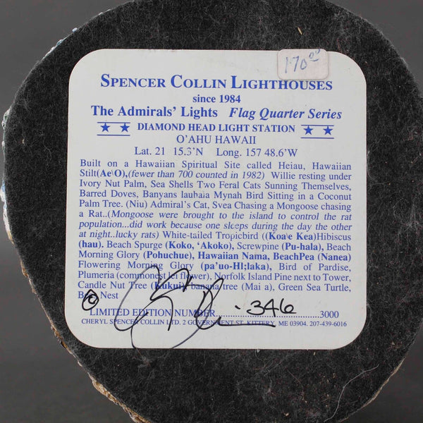 Spencer Collin $170 8 X 5  Admirals Lights Diamond Head HI 346/3000 Lighthouse