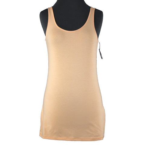J Jill NEW $29 Long Perfect Tank Sz XS Bellini Orange Cotton Lycra Tank Top