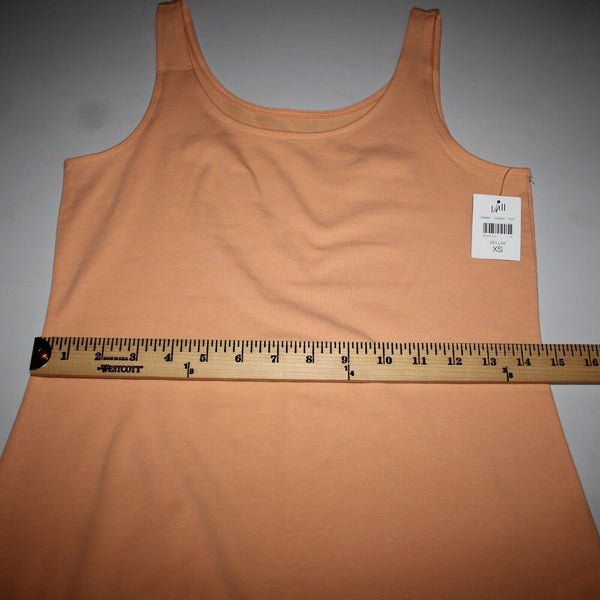 J Jill NEW $29 Long Perfect Tank Sz XS Bellini Orange Cotton Lycra Tank Top