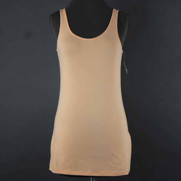 J Jill NEW $29 Long Perfect Tank Sz XS Bellini Orange Cotton Lycra Tank Top