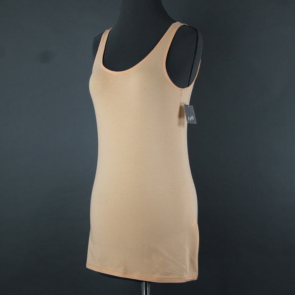 J Jill NEW $29 Long Perfect Tank Sz XS Bellini Orange Cotton Lycra Tank Top