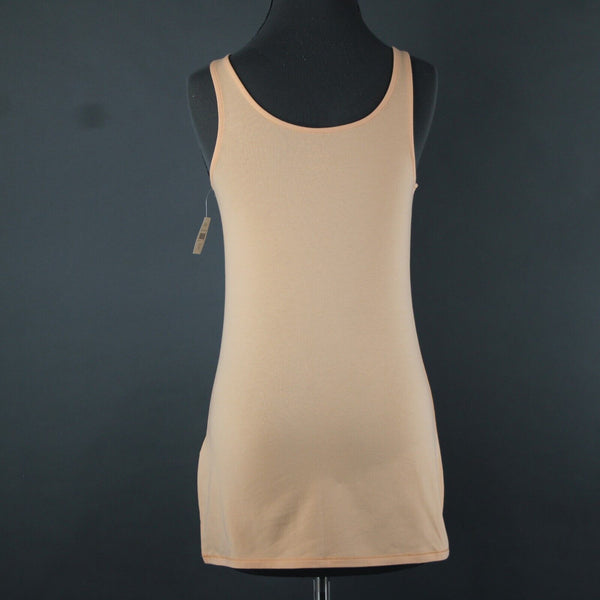 J Jill NEW $29 Long Perfect Tank Sz XS Bellini Orange Cotton Lycra Tank Top