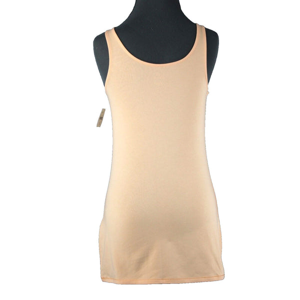 J Jill NEW $29 Long Perfect Tank Sz XS Bellini Orange Cotton Lycra Tank Top