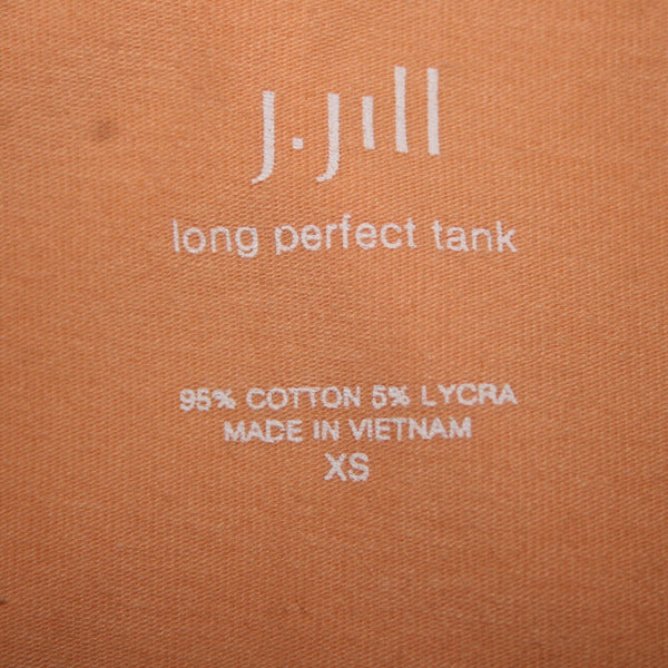 J Jill NEW $29 Long Perfect Tank Sz XS Bellini Orange Cotton Lycra Tank Top