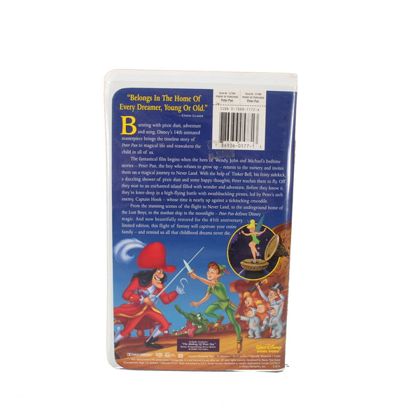 Disney VHS Master Piece Peter Pan Fully Restored Limited Edition VHS