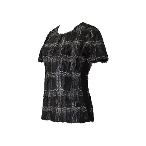 BCBG maxazria NEW $198 Tulum Sz S Black White Combo Eyelash 100% Polyester Top