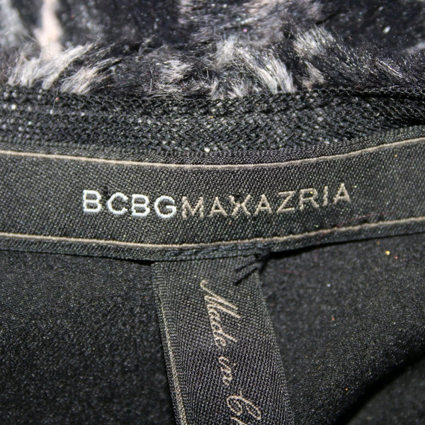 BCBG maxazria NEW $198 Tulum Sz S Black White Combo Eyelash 100% Polyester Top