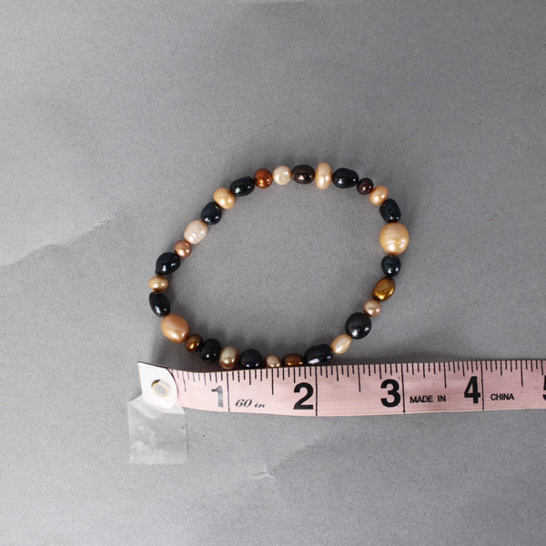 Pearl Bracelet Multi Color Freshwater Stringed Set Of 3 Pearls Bracelet
