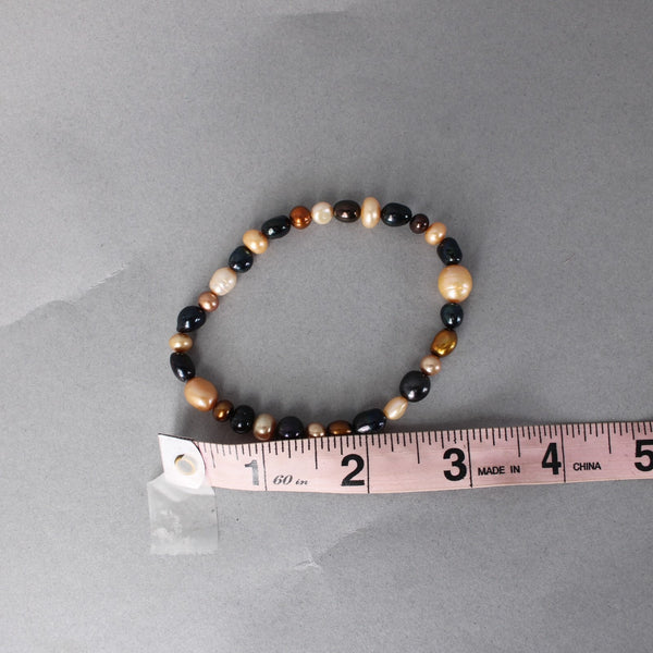 Pearl Bracelet Multi Color Freshwater Stringed Set Of 3 Pearls Bracelet