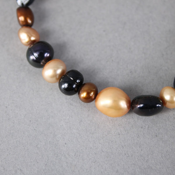 Pearl Bracelet Multi Color Freshwater Stringed Set Of 3 Pearls Bracelet