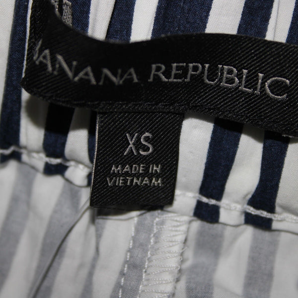 Banana Republic NEW $60 Sz XS Navy White Striped 100% Cotton Shorts