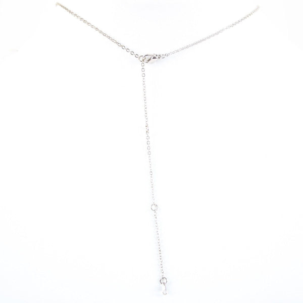 DENISE NEW Silvertone Rhinestone Accent 14.5" w 4.5" Multi Ring Ext Necklace