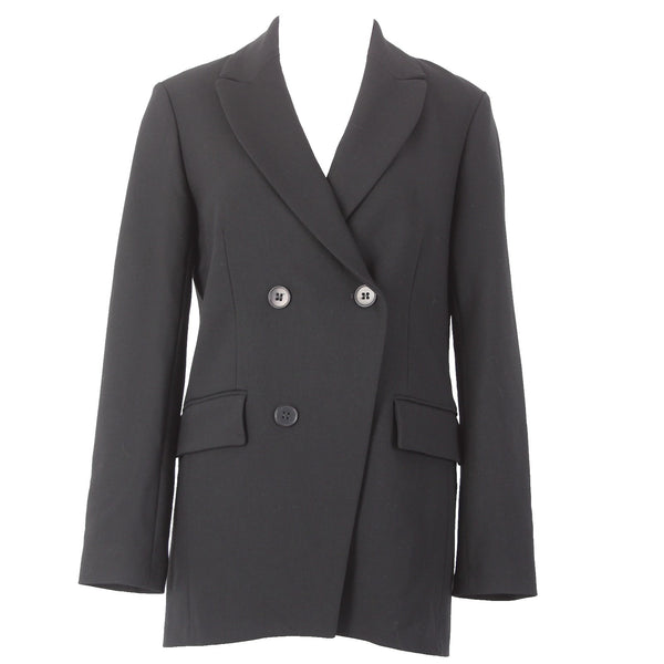 Maje Blazer Jacket NEW $445 Veste Sz 36 Black Faux Pockets Poly Viscose Jacket