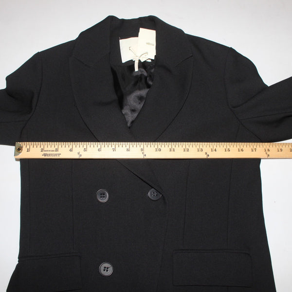 Maje Blazer Jacket NEW $445 Veste Sz 36 Black Faux Pockets Poly Viscose Jacket