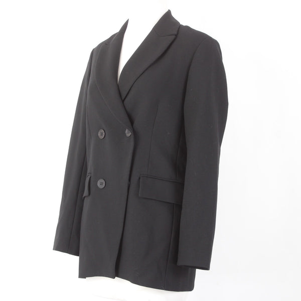 Maje Blazer Jacket NEW $445 Veste Sz 36 Black Faux Pockets Poly Viscose Jacket