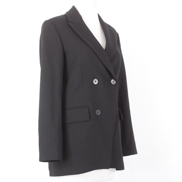Maje Blazer Jacket NEW $445 Veste Sz 36 Black Faux Pockets Poly Viscose Jacket