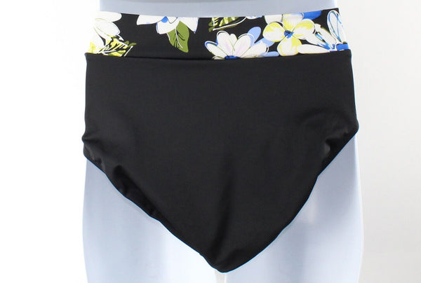 St Johns Bay Sz 12 2 PC Black Blue Multi Nylon Spdx Ruched Floral Swim Suit