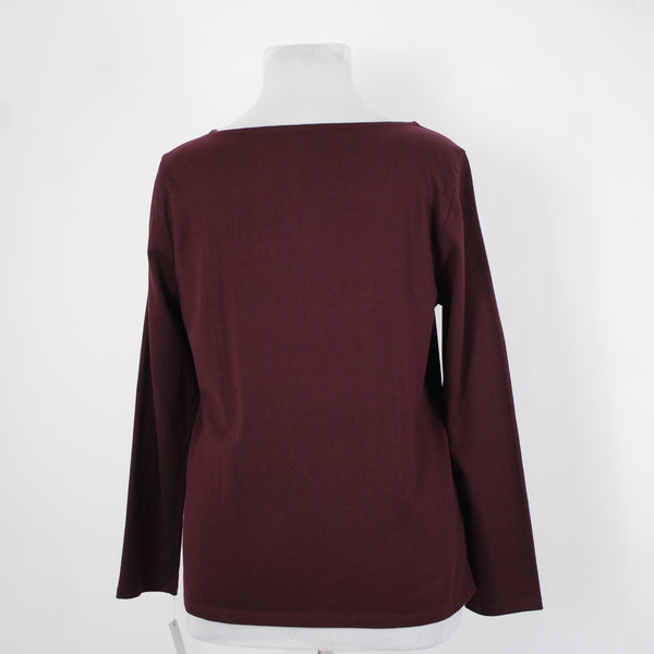 Talbots NEW Sz XL Burgundy Red Yellow Embroid New England Equestrian Club Top
