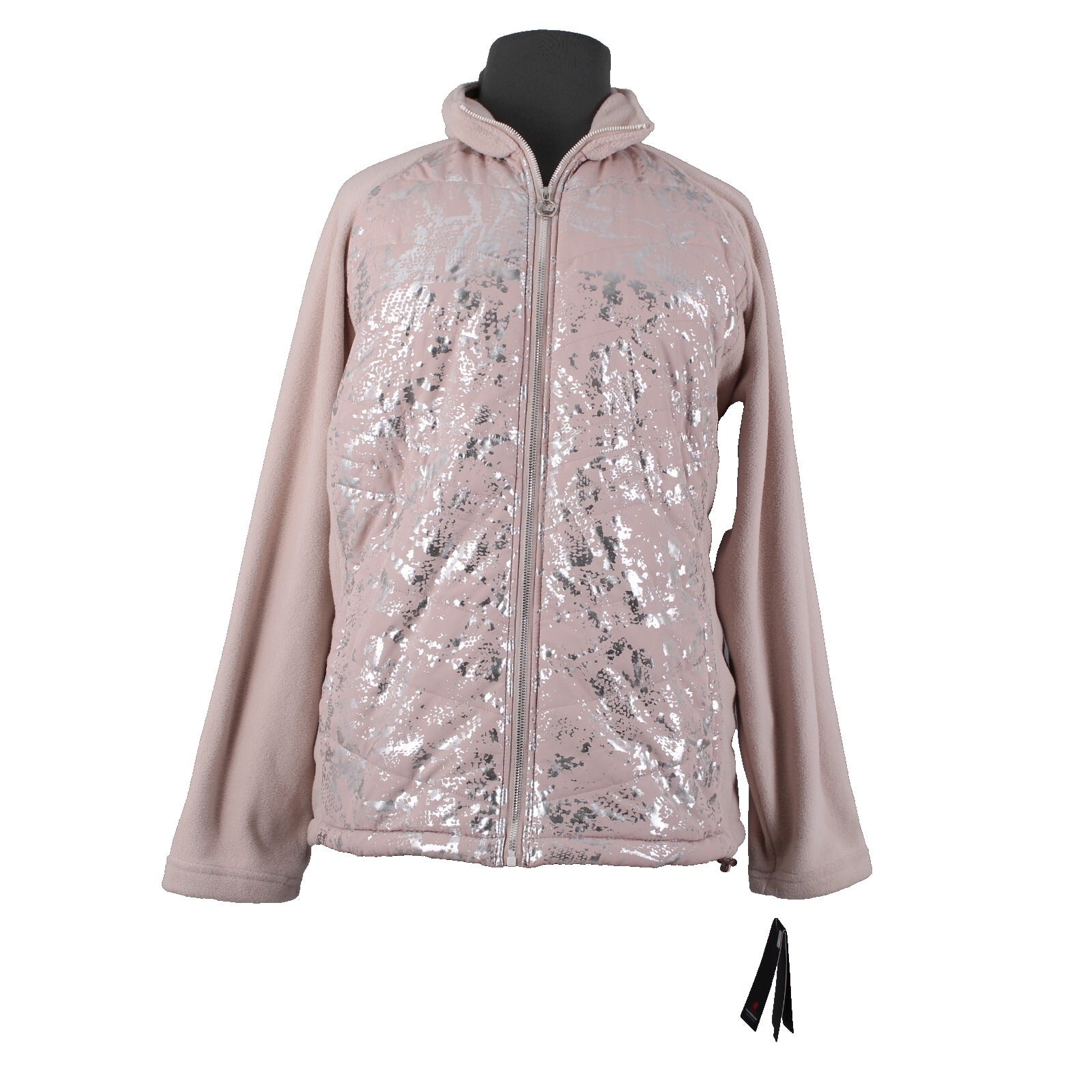 New Balance NEW $79 Sz 3X Pink Silver Collared Pockets 100% Polyester Jacket