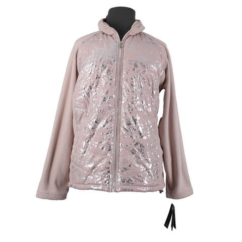 New Balance NEW $79 Sz 3X Pink Silver Collared Pockets 100% Polyester Jacket