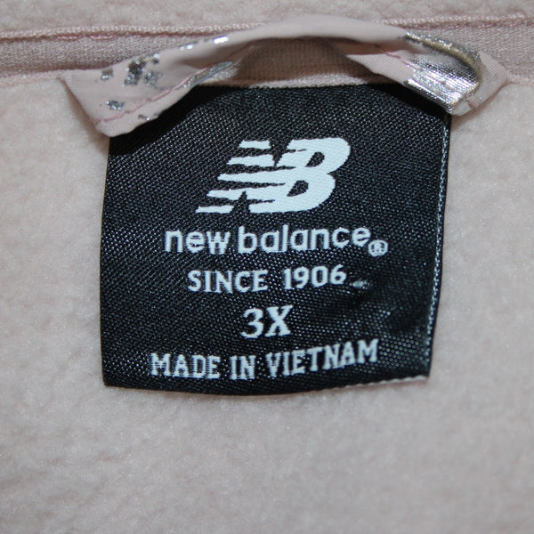 New Balance NEW $79 Sz 3X Pink Silver Collared Pockets 100% Polyester Jacket
