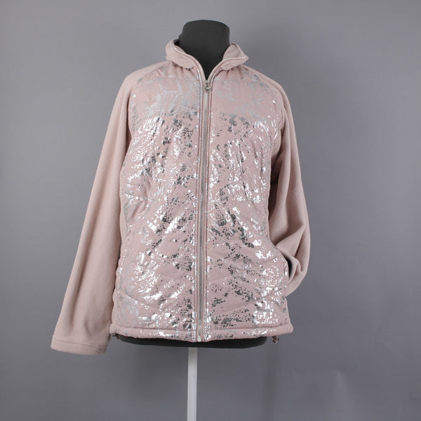 New Balance NEW $79 Sz 3X Pink Silver Collared Pockets 100% Polyester Jacket