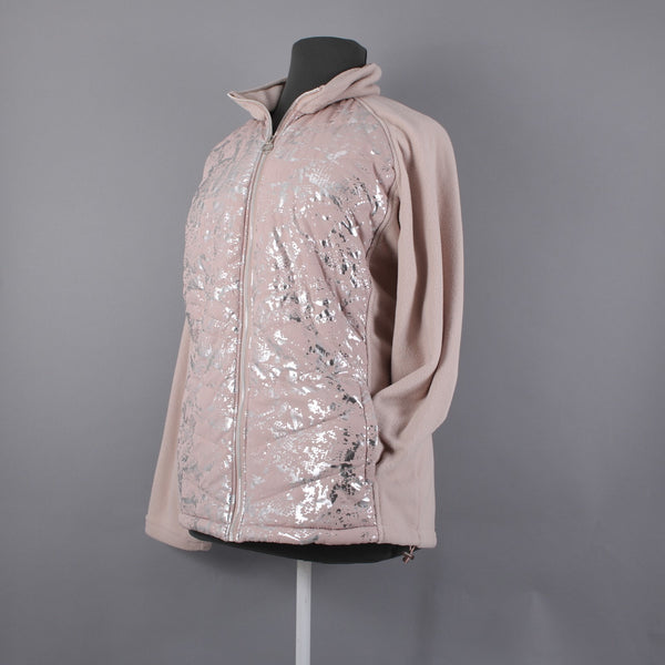 New Balance NEW $79 Sz 3X Pink Silver Collared Pockets 100% Polyester Jacket