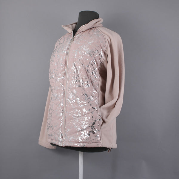 New Balance NEW $79 Sz 3X Pink Silver Collared Pockets 100% Polyester Jacket