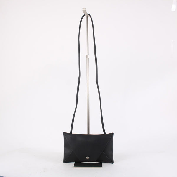 Mark Fran Purse 9 x 6 x 1 Black Envelope Shape AS IS Leather Crossbody Purse