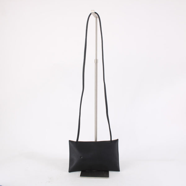 Mark Fran Purse 9 x 6 x 1 Black Envelope Shape AS IS Leather Crossbody Purse