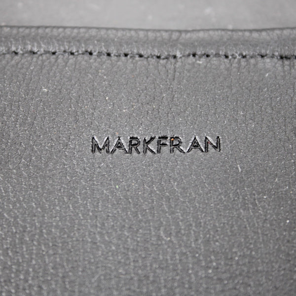 Mark Fran Purse 9 x 6 x 1 Black Envelope Shape AS IS Leather Crossbody Purse