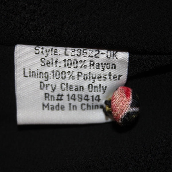 Johnny Was Dress NEW$335 Sz L Black Brown Multi Color 100% Rayon Poly Midi Dress