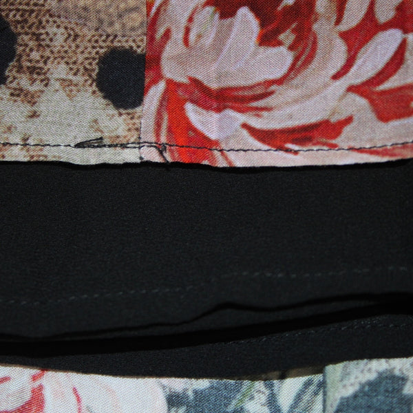 Johnny Was Dress NEW$335 Sz L Black Brown Multi Color 100% Rayon Poly Midi Dress