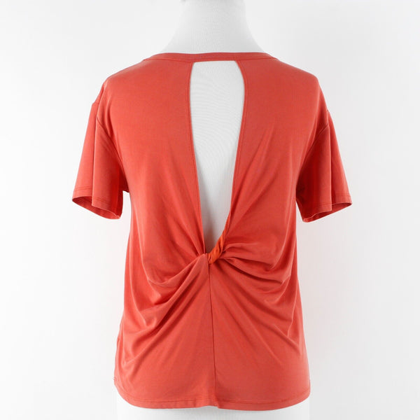 Joy Lab Sz XS Orange Open Twist Back Modal Poly Spandex Stretch Knit Top