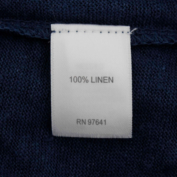 J Jill NEW $69 Sz S Indigo Blue Ruffle Back 100% Linen Wrap