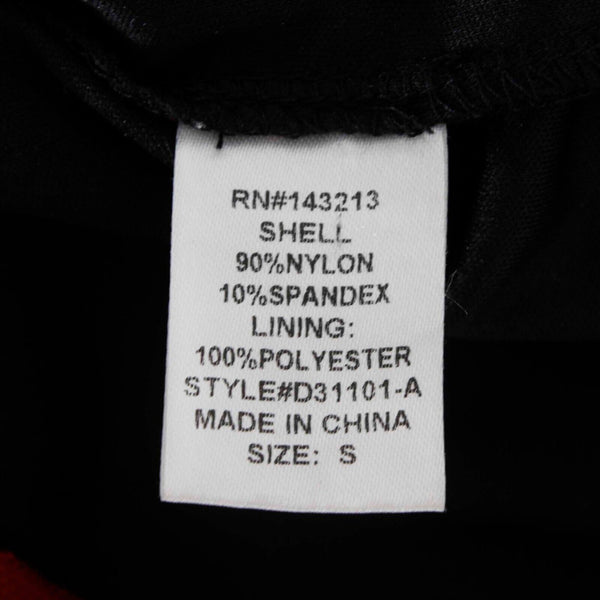 Miss Love Sz S Burgundy Black Open Back Nylon Spandex Bodycon Dress
