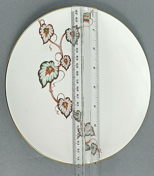 Tuscan England 8in White Green Multi Vine Embellished Gold Rim Salad Plate