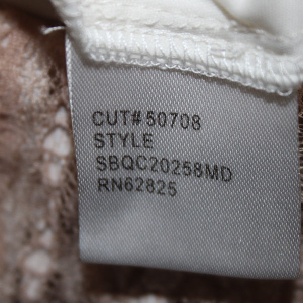 Sho Dress Sz ? Beige White Lace Lined Nylon Cotton Spandex Dress