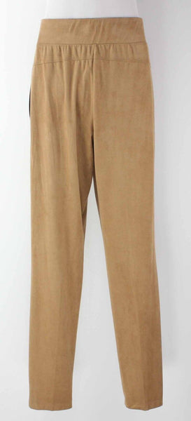 Focus 2000 NEW $79 Sz S x 30 Camel Vegan Suede Poly Tummy Support Band Pant