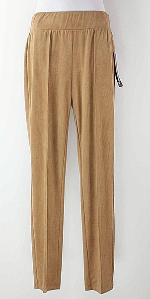 Focus 2000 NEW $79 Sz S x 30 Camel Vegan Suede Poly Tummy Support Band Pant