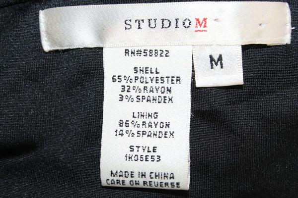Studio M Sz M Black Gray Allover Ruffle Poly Rayon Spandex Dress