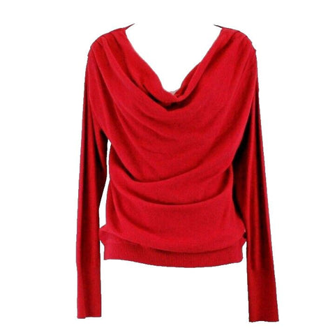Moth NWT $78 Sz L Red Purple Speckled Cowl Cotton Blend Slouchy Sweater