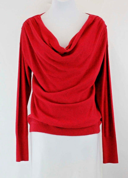 Moth NWT $78 Sz L Red Purple Speckled Cowl Cotton Blend Slouchy Sweater