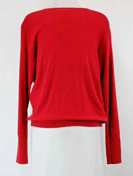 Moth NWT $78 Sz L Red Purple Speckled Cowl Cotton Blend Slouchy Sweater