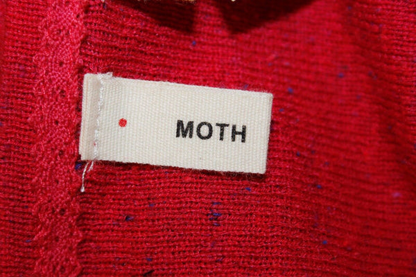 Moth NWT $78 Sz L Red Purple Speckled Cowl Cotton Blend Slouchy Sweater