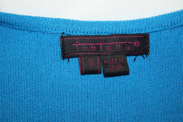 Fontana Sz S Ocean Blue White Ombre Scoop Neck Rayon Nylon Top