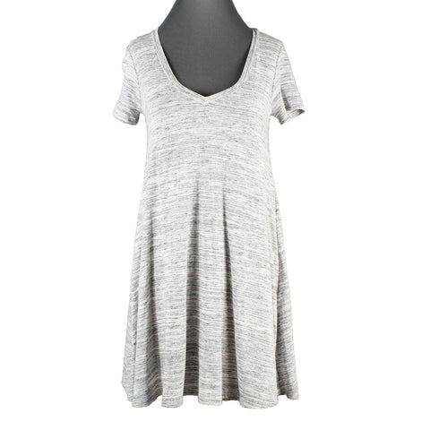 Soprano NEW Sz XS Gray Multi Cotton Poly Spandex Knit A Line Dress
