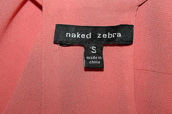 Naked Zebra Sz S Peach Racerback Layered 100% Polyester Top