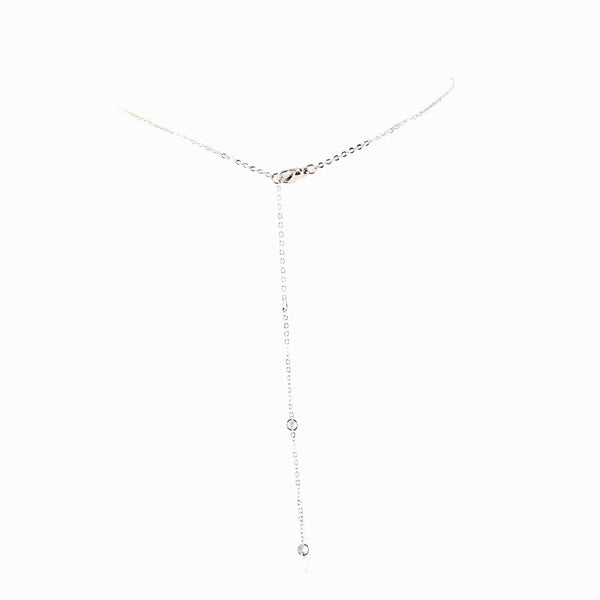 LAURA NEW Silvertone Rhinestone Accent 14.5" w 4.5" Multi Ring Ext Necklace